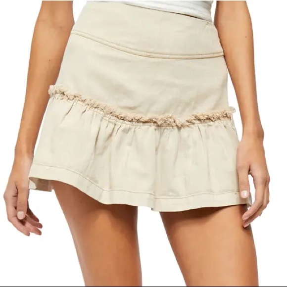 NWT Free People Positano Lace-Up Mini Ruffle Skirt - Picture 2 of 16
